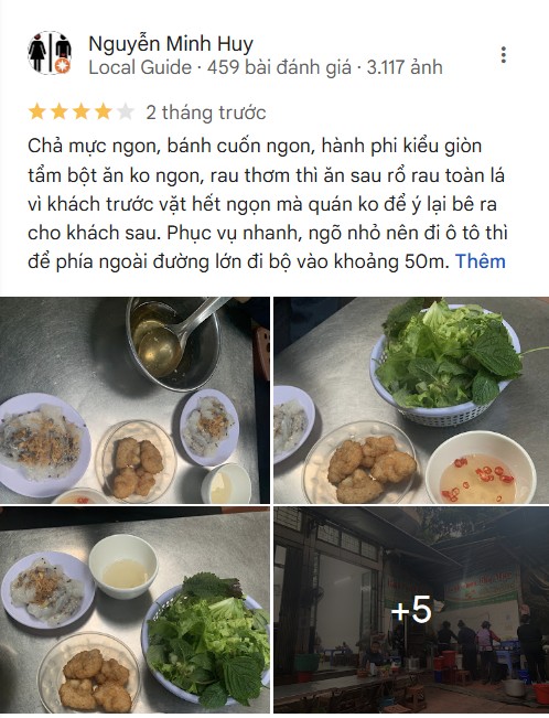 danh gia banh cuon cha muc goc bang 