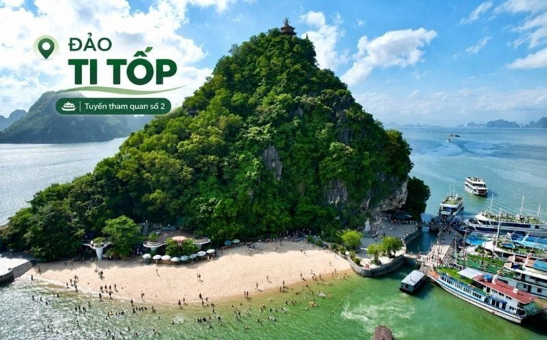 Top 13 Khu Du Lịch Hạ Long Nổi Tiếng Và Hấp Dẫn Nhất Hiện Nay 7 Đảo Ti Tốp sở hữu bãi tắm hình vầng trăng khuyết và đỉnh núi ngắm toàn cảnh Vịnh Hạ Long